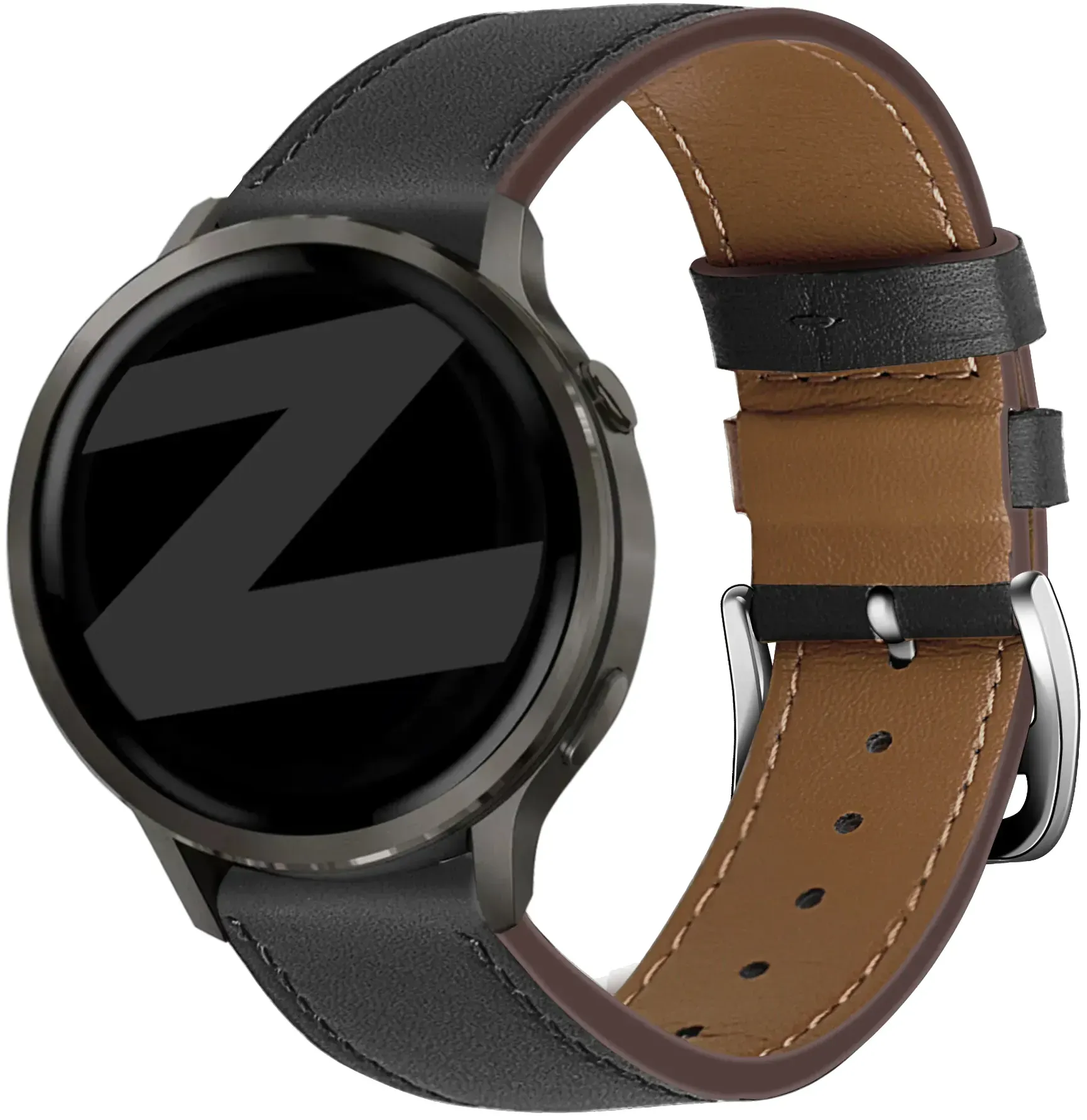Bandz Garmin Approach J1 Armband Leder 'Deluxe' für Garmin Approach J1 - Schwarz - Schnallenverschluss