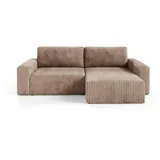 furnisell Eckcouch Cord 2-Sitzer Braun