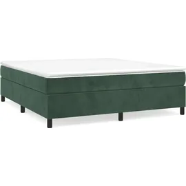vidaXL Boxspringbett mit Matratze Dunkelgrün 180x200 cm Samt