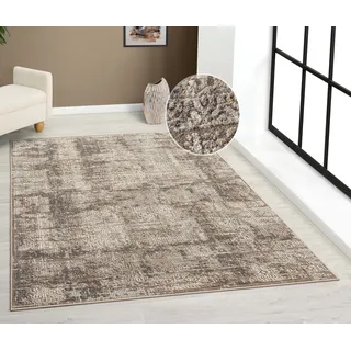 MY HOME Teppich »Selin« rechteckig 9 mm Höhe dezenter Glanz, Schrumpf-Garn-Effekt, im Vintage-Look, dichte Qualität 15814949-6 braun 9 mm