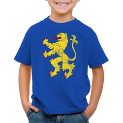 style3 Print-Shirt Kinder T-Shirt Sheldon Apartment Flag Flagge löwe big Cooper Bang Theory bayern blau 116