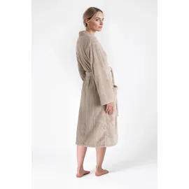 MY HOME Unisex-Bademantel MY HOME "Lillou Kimono, ideal für Sauna & Spa, Hotelbademantel, Morgenmantel" Gr. XS, beige (sand), L:110cm, Microfaser, Hausmäntel, kuschelig weicher Fleece, plüsch, für Damen und Herren, XS-3XL