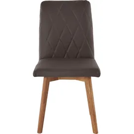 Home Affaire Brest braun (braun, eiche natur geölt), B:47cm H:88cm T:66cm, Stühle, Esszimmerstuhl, Gestell aus Eiche Massivholz geölt