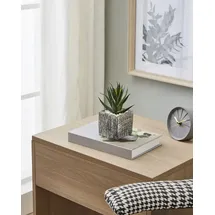 EGLO Living Kunstpflanze Chitose, künstliche Zimmerpflanze im Topf, naturgetreue Deko Pflanze für Wohnzimmer, Sukkulente aus Kunststoff in Grün und Paper Pulp in Grau, 13 cm