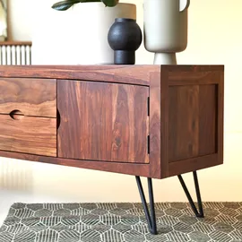 Tikamoon TV Schrank aus Palisander 150 cm Unterschrank Lowboard Sheesham