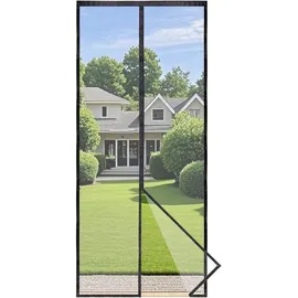 luxuskollektion Fliegengitter Tür Magnet Insektenschutz 90 x 200 cm Schwarz