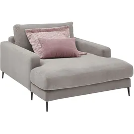 KAWOLA Relaxsessel CARA Cord 80 x 80 x 131 cm grau mit Kissen