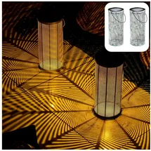 Marrakesch Orient & Mediterran Interior 2er Set Skandinavische Solarlaterne Solar Laterne Lampe Deko Balkon Garten Bamba Grün
