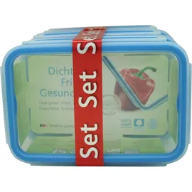 Emsa Frischhaltedose rechteckig blau 19,7 x 13,6 x 20,1 cm 1 l 3-teiliges Set