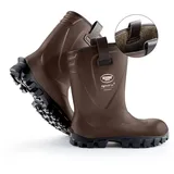 Bekina Riglite X Winterstiefel für Herren und Damen gefüttert und wasserdicht mit Stahlkappe und Stahlsohle, rutschfest, leichte Arbeitsstiefel für Landwirtschaft und Industrie, braun, EU 43 - 43 EU