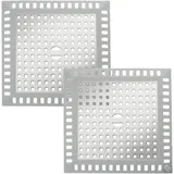 2 Stück Quadrat Abflussschutz, Edelstahl Abflussgitter,Abflusssieb Dusche, Waschbecken Sieb Sieb für Spülbecken,12.5 x 12.5 cm(Silberner)