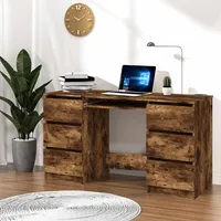 VidaXL Schreibtisch Räuchereiche 140x50x77 cm Holzwerkstoff