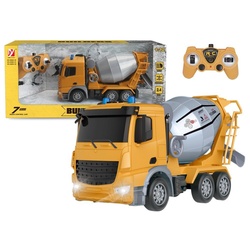 LEAN Toys Spielzeug-Auto Betonmischer Licht Birne Fernsteuerung Maschine Basisfahrzeug Fahrzeug orange
