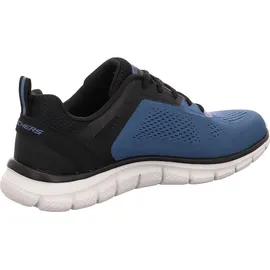 SKECHERS Track Broader Sneakers,Sports Shoes, Blaues Netzgewebe, PU-Rand, schwarzer Rand, 47.5 EU