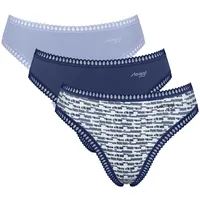 SLOGGI Slip GO Crush High Leg C3P«, (3er Pack), mit Spitzendetails, blau
