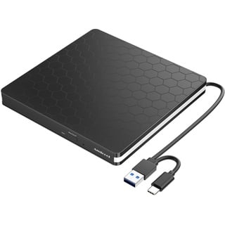 AmiCool External DVD Drive, Amicool USB 3.0 Type-C CD DVD +/-RW Optical Drive USB C Burner Slim CD/DVD ROM Rewriter Writer Reader Portable for PC Laptop Desktop MacBook Mac Windows 7/8.1/10 Linux OS Apple