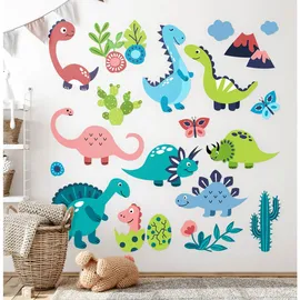 Tulup Aufkleber, 80x144 cm Dinosaurier Pflanzen