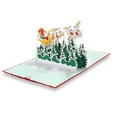 paperdora paperdora® 3D Pop-Up-Karte „Weihnachten“ mit Umschlag und Wa