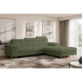 altdecor Ecksofa Cord mit Schlaffunktion 2-Sitzer Dunkelgrau