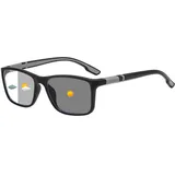 Suertree Blaulichtfilter Lesebrille Selbsttönende Sonnenbrille PC Leichte Rechteckige Fassung Herren Damen für Gaming Büro und Freizeit Grau Getönt Grau 1.0X