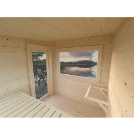 Palmako Sauna Sanna 490 x 210 cm Lackiert Grau-Anthrazit FSC®