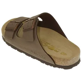 ROHDE Alba für Damen Frauen Sandale Pantolette Zweiriemer Hausschuhe 5631 braun, Schuhgröße:43 EU