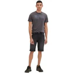 Tom Tailor Herren Jeans Short JOSH Regular Slim Fit Slim Fit Grau Schwarz 10273 Normaler Bund Reißverschluss W 30