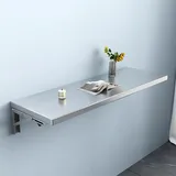 UPWONEC Wandklapptisch Aus Edelstahl 304, Wandküchentisch, Klappbarer Esstisch Mit Einer Tragfähigkeit Von Bis Zu 75 Kg, Klappbares Metalllagerregal,40 * 30cm