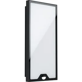 EGLO 99521 - LED-Außenleuchte mit Sensor Casazza, Außenleuchte Bewegungsmelder, Dämmerungssensor, Wandleuchte aus verzinktem Stahl, Schwarz, Kunststoff, Weiß, LED Außenlampe warmweiß, IP44 H 42 cm