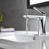 Wasserhahn Bad - JOMOLA Badezimmer Wasserhahn Waschbecken Mischbatterie Badarmatur Waschtischarmatur Einhandmischer Waschtisch Armatur aus Chrom, Kurz(ohne Abtropffläche)