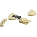Katzentreppe, 4-teiliges Set, 3-stufige Sprossenleiter, 2 Plattformen, Hängematte, Plüschbezug, Beige