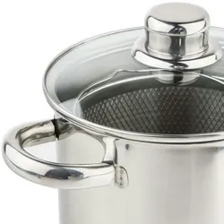 Haushalt International Edelstahl Spargeltopf Nudeltopf Höhe 21cm mit Drahteinsatz 22012