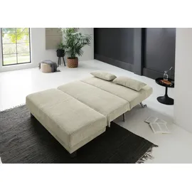 Home Affaire Schlafsofa HOME AFFAIRE "Gina", beige (ecru), B:120cm H:86cm T:195cm, Sofas, Schlafsofa, mit einem Handgriff vom Sofa zum Bett