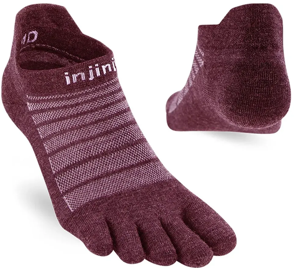 Injinji Unisex Run Lightweight No-Show Merino Wool rot
