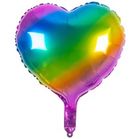 Boland - Folienballon Herz, Größe 40 x 45 cm, Ballon, für Luft und Helium geeignet, inkl. Strohhalm zum Aufblasen, Dekoration, Geschenk, Geburtstag