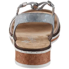 Rieker Riemchensandale Damen Hellblau/Rosé/Silberfarben 40