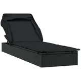 vidaXL Sonnenliege 213 x 63 x 97 cm Schwarz