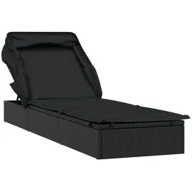 vidaXL Sonnenliege 213 x 63 x 97 cm Schwarz