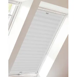 Dachfensterplissee SUNLINES "StartUp Style Crush", weiß (weiß, weiß), B:97,4cm H:136,1cm, Obermaterial: 100% Polyester, Plissees, mit Führungsschienen