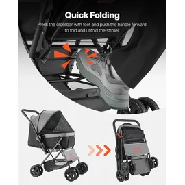 Vevor Hundebuggy 20 kg Tragkraft Schwarz