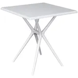 LC Garden »Vesta« Gartentisch Ø70cm eckig weiß Kunststoff Balkontisch Bistrotisch