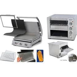 Roband Komplettset Professionelle Burger-Station mit Grill inkl. Zubehör und Eclipse Bun Toaster GSA815S-ET315-FK