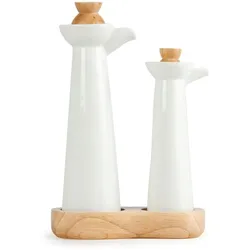 Gastronoble Olympia Whiteware Öl- und Essigset | 4 Sets | Porzellan