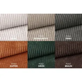 kaiser möbel Ecksofa mit Schlaffunktion und Bettkasten, Ariel XL, Cordstoff, Stoff Poso, Beige, Links - Beige