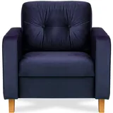 Konsimo Sessel Eriso Velours 80 x 75 x 75 cm Blau mit Kissen