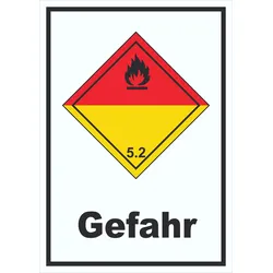 Schild Organische Peroxide Gefahr explosiv hochkant A6 (105x148mm)