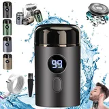 Mini Rasierer Herren Elektrisch Damen,Tragbarer Elektrischer Mini-Rasierer, Mini Portable Electric Shaver Kapsel Rasierer Usb Waschbarer Reise-Nass-Trockenrasierer (Grau)