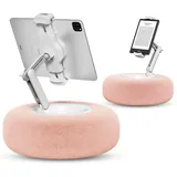 viozon Tablet Ständer, Kindle Kissen Halterung, Kompatibel mit 4,7 Zoll-13 Zoll Telefon/Tablet, iPad, iPhone, Kindle, Handy Ständer, Höhen Winkelverstellba, 5,7 Zoll Abnehmbare Kissen, Rosa