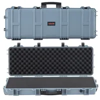 Vevor Waffenkoffer mit Hartschale für Langwaffen, abschließbarer Gewehrkoffer mit vorgeschnittenen Schaumstoffen, Langwaffenkoffer Waffenaufbewahrung rollbar IP67 wasserfest, 1089x392x155 mm Grau