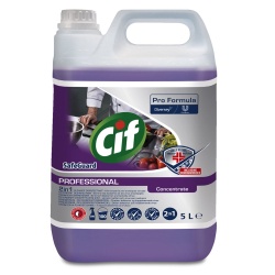 Cif Professional Safeguard 2in1 Desinfektionsreiniger, Konzentrat, Hygienische Reinigung auf harten Oberflächen innerhalb und außerhalb der Küche, 5 Liter - Kanister